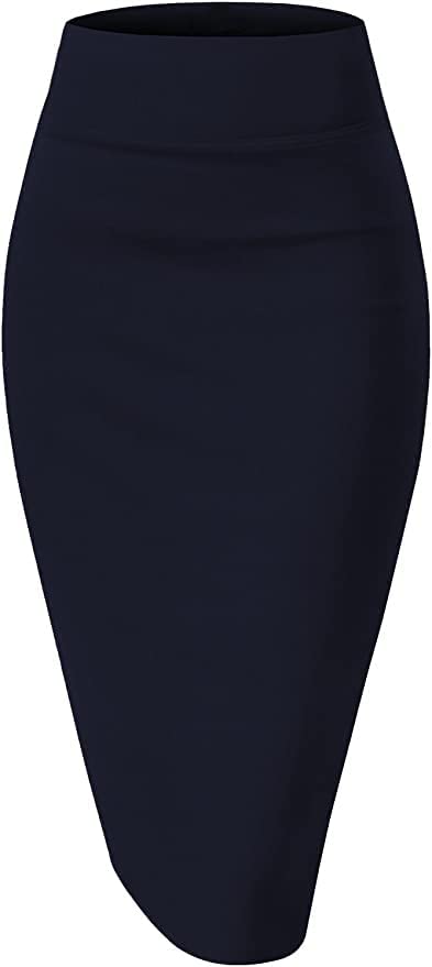 Pencil Skirt for Women- Regular & Plus Size- Below Knee Office Work Bodycon Midi Skirt Made in USA