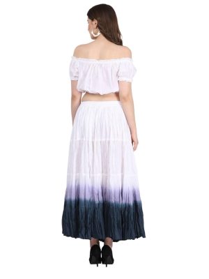 Women’s 32 Yard Cotton 4-Tiered Tribal Belly Dancing Long Skirt