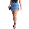 Women's Casual Short Denim Skirt Y2K Stretchy Jean Skirt Washed Frayed A-Line Denim Jean Short Skirt