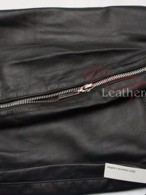 Handmade Black Leather Mini Skirt for Women-Side Zip Short Black Skirt Tight Fit 1205