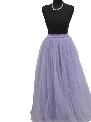 Lavender Color Tutu Tulle Skirt Wedding Party Prom Bridesmaid Maxi Skirt Cuatom Color