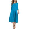 Women Spring Solid Party Dress Casual Vestidos Robes Long Dresses for O-Neck Long Sleeves Dress