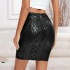 Leather Metallic High Waist Bandage Skirt