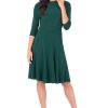 Women's Flippy Fit N' Flare Dress with 3/4 Sleeves
