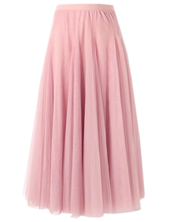 Women's Tutu Tulle A-Line Layered Mesh Midi Skirt, US XS - US 2XL