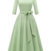 Cocktail Dresses for Women, Vintage Wedding Guest 3/4 Sleeves Formal Church Dress, Summer 2025
