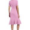 Women's V-Neck Polished Flounce Hem Twist Waist Detail Feminine Office Event Guest of