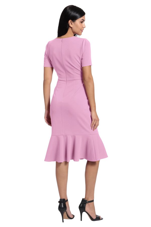Women's V-Neck Polished Flounce Hem Twist Waist Detail Feminine Office Event Guest of