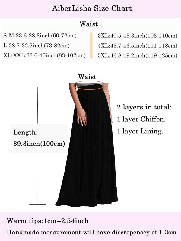 Long Maxi Floor Lengh Chiffon Skirt Elastic High Waist Bridesmaid Skirt