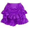 Women's Purple Satin Ruched Bustle Mini Skirt