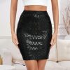 Leather Metallic High Waist Bandage Skirt