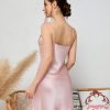 Women's Silk Nightgown, 100% Real 19 Momme Mulberry Silk Sleepwear Round Neck Spaghetti Strap Chemise Nightdress