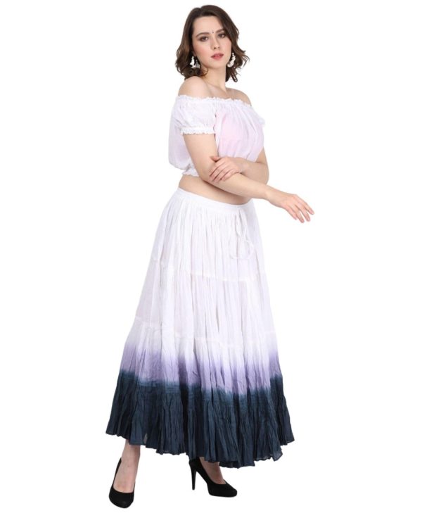 Women’s 32 Yard Cotton 4-Tiered Tribal Belly Dancing Long Skirt