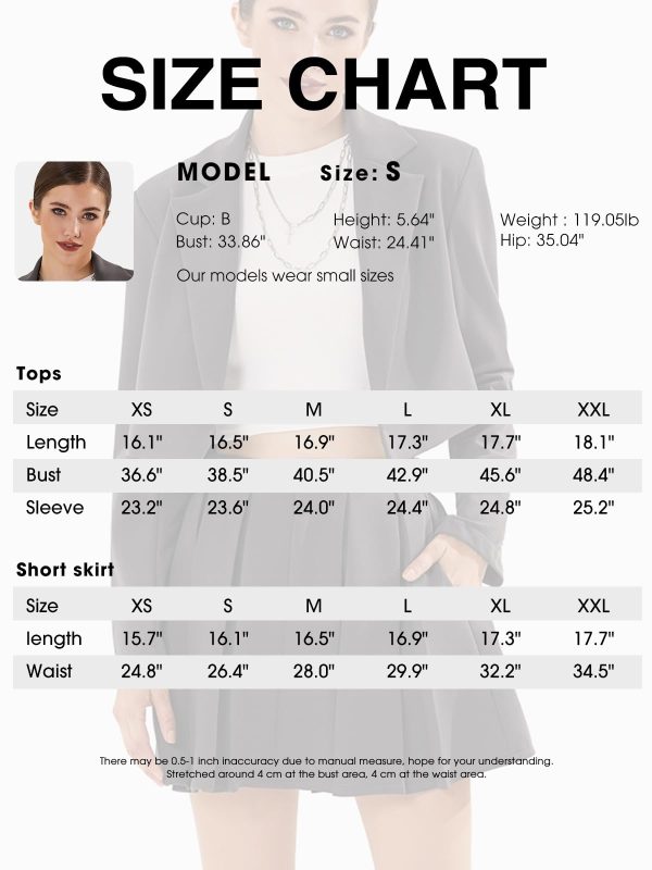 Women's Business Casual Blazer Suit Sets and Pleated Mini Skirt 2 Piece Outfits Trendy Long Sleeve Y2K Clothes 2025