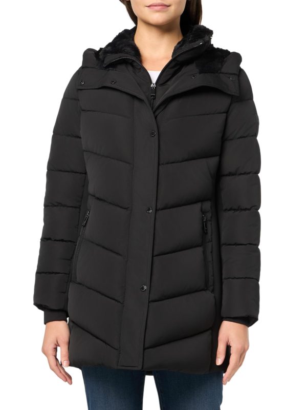 Women's Long Bib-front Puffer Jacket