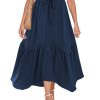Long Skirts for Women High Waist A Line Skirt Casual Flowy Tiered Skirt with Pockets Summer Floral Boho Skirt