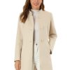 Women's Winter Overcoat Mid-Long Stand Collar Single Breasted Coat Outerwear