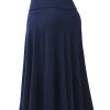 Women's Solid Ombre Lightweight Flare Midi Pull On Closure Skirt S-XXXL Plus Size