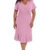 Women's V-Neck Polished Flounce Hem Twist Waist Detail Feminine Office Event Guest of