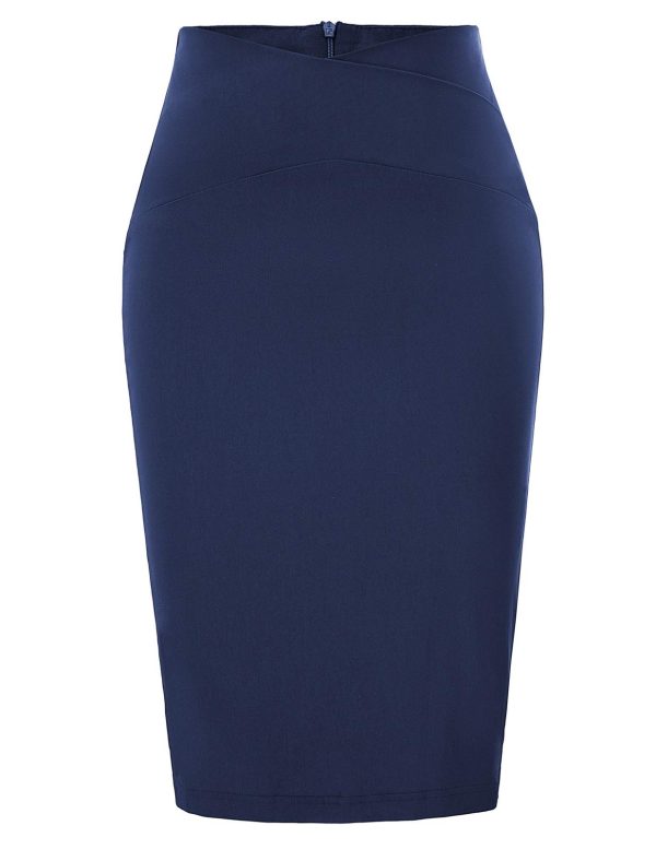Skirts for Women High Waist Knee Length Stretch Bodycon Pencil Wedding Guest Work Skirt