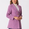 Women's Lapel Collar Buttoned Outwear Elegant Work Notch Trench Winter Coats
