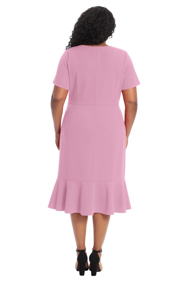Women's V-Neck Polished Flounce Hem Twist Waist Detail Feminine Office Event Guest of