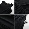 Women's Summer Sleeveless Tank Dress A Line Midi Dress Eyelet Crewneck Casual Holiday Dress with Pockets