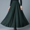 Women's Long Maxi Woolen A Line Skirt Autumn Winter Plaid Skirt