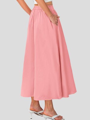 Maxi Skirts for Women 2025 Summer High Waisted Ruffle Casual Long Flowy A Line Skirt