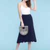 Women's Solid Ombre Lightweight Flare Midi Pull On Closure Skirt S-XXXL Plus Size