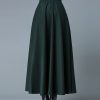 Women's Long Maxi Woolen A Line Skirt Autumn Winter Plaid Skirt