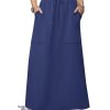 Women's Drawstring Maxi Skirt with Pockets High Waist A Line Long Skirts