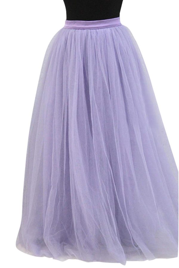 Lavender Color Tutu Tulle Skirt Wedding Party Prom Bridesmaid Maxi Skirt Cuatom Color