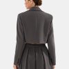 Women's Business Casual Blazer Suit Sets and Pleated Mini Skirt 2 Piece Outfits Trendy Long Sleeve Y2K Clothes 2025
