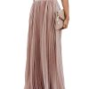 Women's High Waist Flowy Pleated Chiffon Maxi Skirt