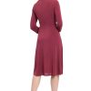 Women's Twist Bodice V-Neck Fit and Flare Dress