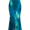 Women's Midi Skirt Mesh Tie Dye High Waisted Bodycon Fishtail Skirt