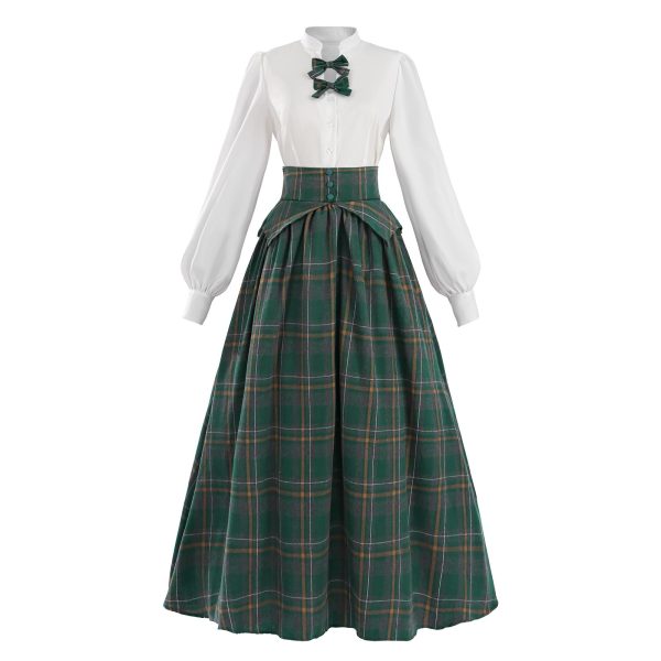 Plaid Dresses for Women Vintage Victorian Tartan Skirt