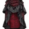 Women's Red/Black Brocade Adjustable High Low Bustle Skirt