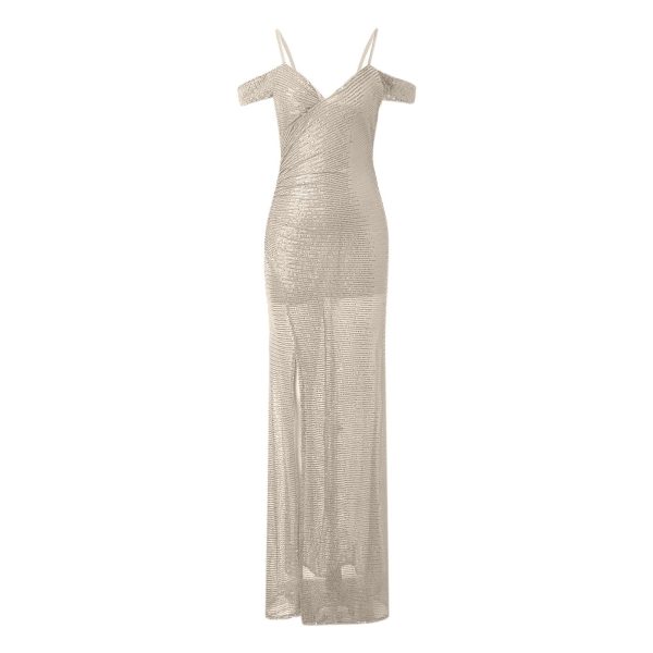 Off Shoulder Prom Dresses for Women 2025 Long Sparkly Sequin Mermaid Evening Dresses Bridesmaid Formal Gown with Slit