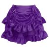 Women's Plum Satin Ruched Bustle Mini Skirt