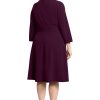 Women's Crepe Fit and Flare Midi with Waist Button Detail