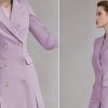 Women's Suit Blazer Peak Lapel Double Breasted Buttons Skirt Leisure Dinner Groom