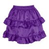 Women's Plum Satin Ruched Bustle Mini Skirt