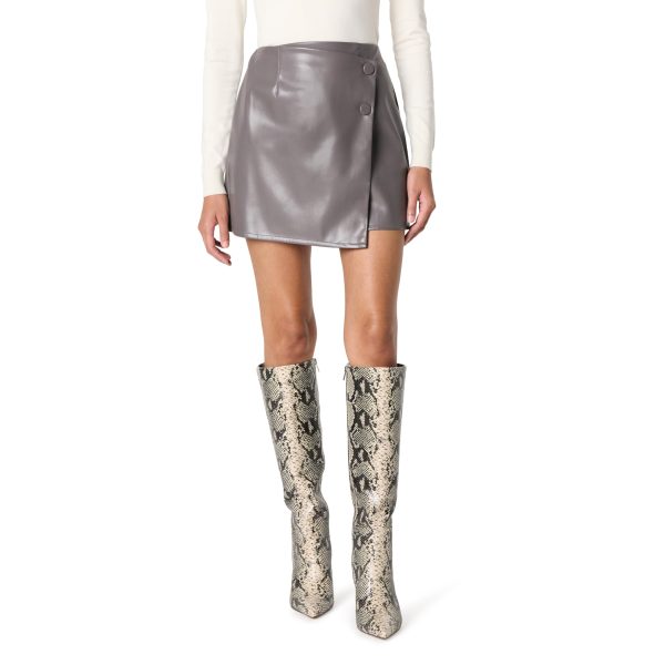 Women's Portia Vegan Leather Mini Wrap Skirt