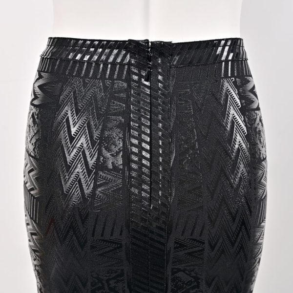 Leather Metallic High Waist Bandage Skirt