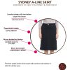 Knee Length Flary A-Line Stretch Denim Jean Skirt for Women with Pockets - Sydney