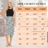 Women Solid High Waist Silky Casual Elastic Satin Midi Skirt -Made in USA (Available in Plus Size)