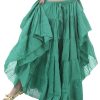 Woman Belly Dance Full Circle Maxi Trible Skirts Linen Bohe Dress