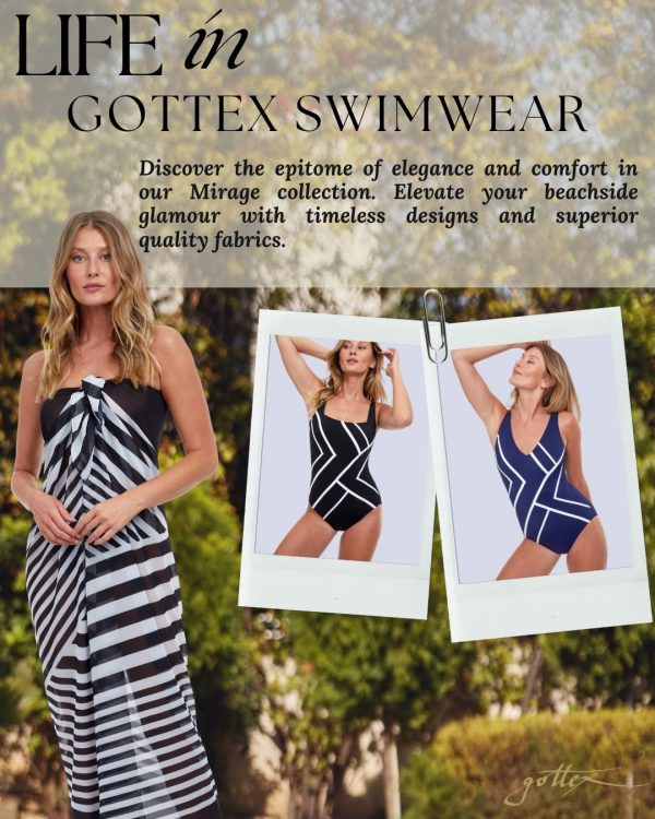 Women's Standard Mirage Long Pareo, Black White
